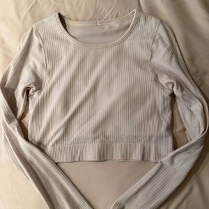 lululemon athletica Cream Ribbed Crop Top